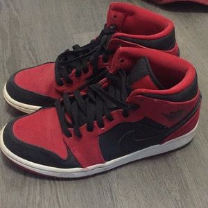 Black and Red Nike Air Jordans